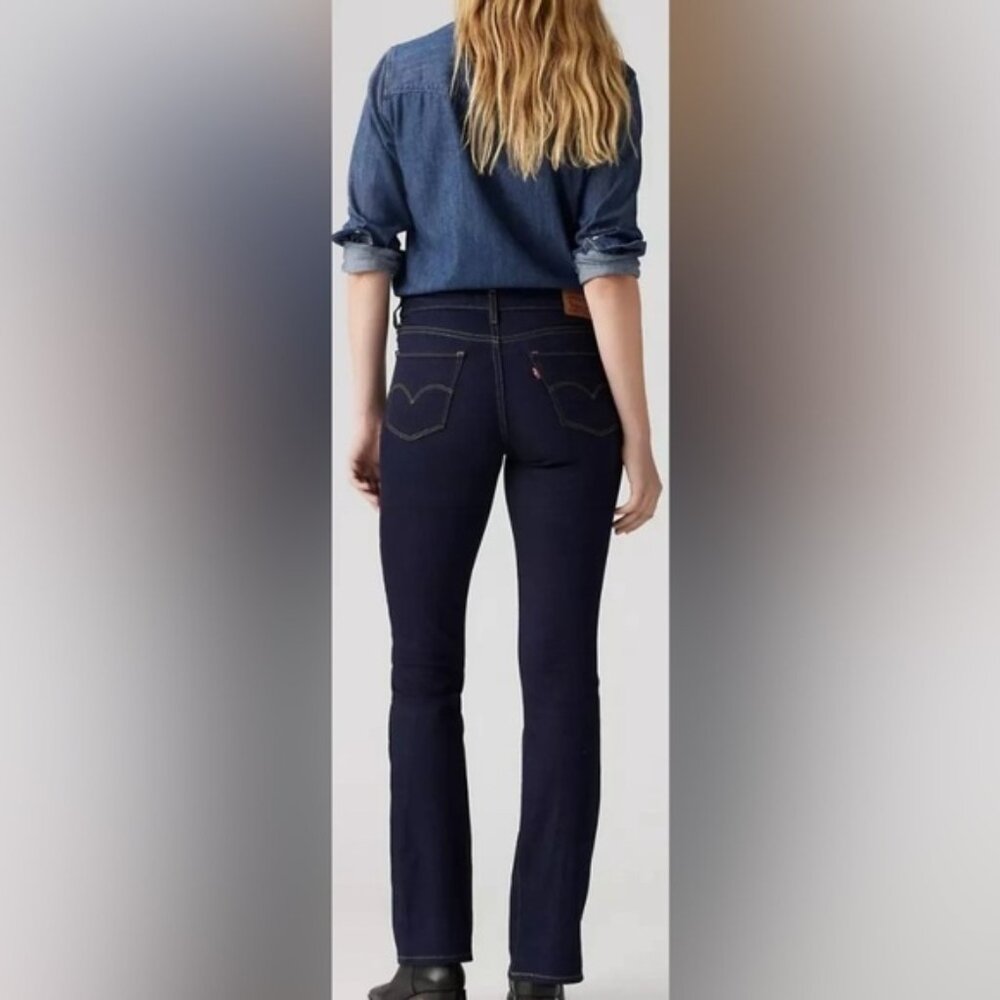 Levi’s Shaping Bootcut 315 Dark wash white stitching denim jeans stretch US32